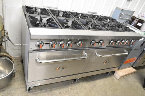 BRAND NEW SCRATCH AND DENT! Cooking Performance Group S60-N 351S60N Stainless Steel Commercial Natural Gas 10 Burner 60" Range with 2 Standard Ovens. 360,000 BTU - Image 4 of 9