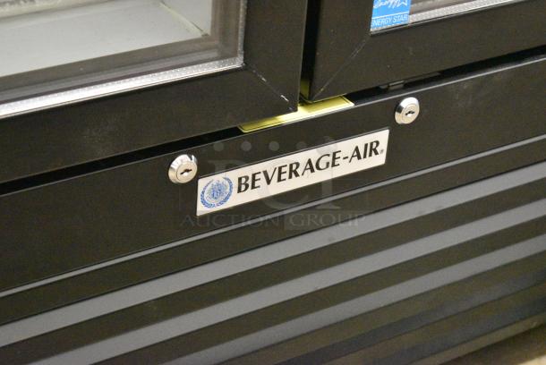 BRAND NEW SCRATCH AND DENT! Beverage Air MT53-1 B Metal Commercial 54" Marketeer Series Black Refrigerated Glass Door Merchandiser with LED Lighting. 115 Volts, 1 Phase. Tested and Working! - Image 3 of 7