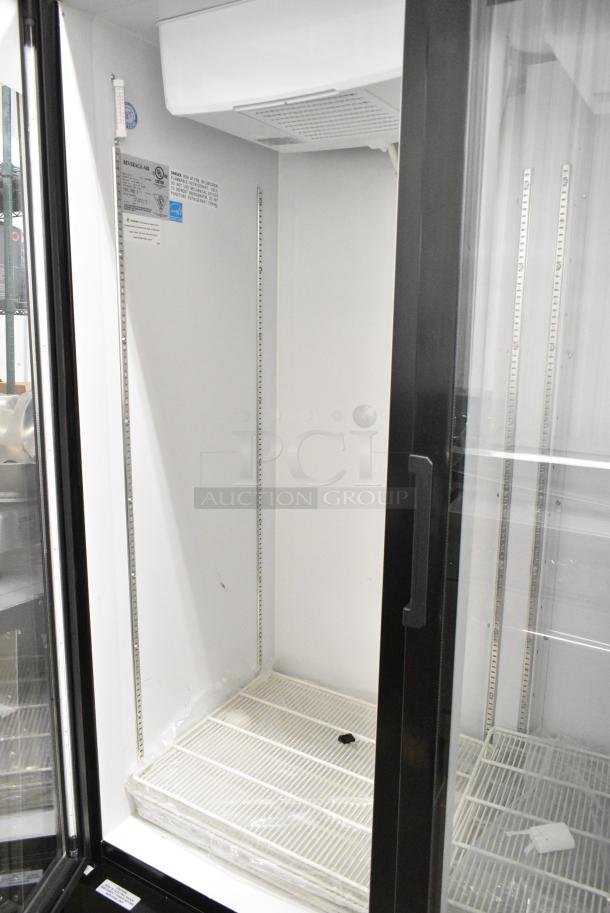 BRAND NEW SCRATCH AND DENT! Beverage Air MT53-1 B Metal Commercial 54" Marketeer Series Black Refrigerated Glass Door Merchandiser with LED Lighting. 115 Volts, 1 Phase. Tested and Working! - Image 4 of 7