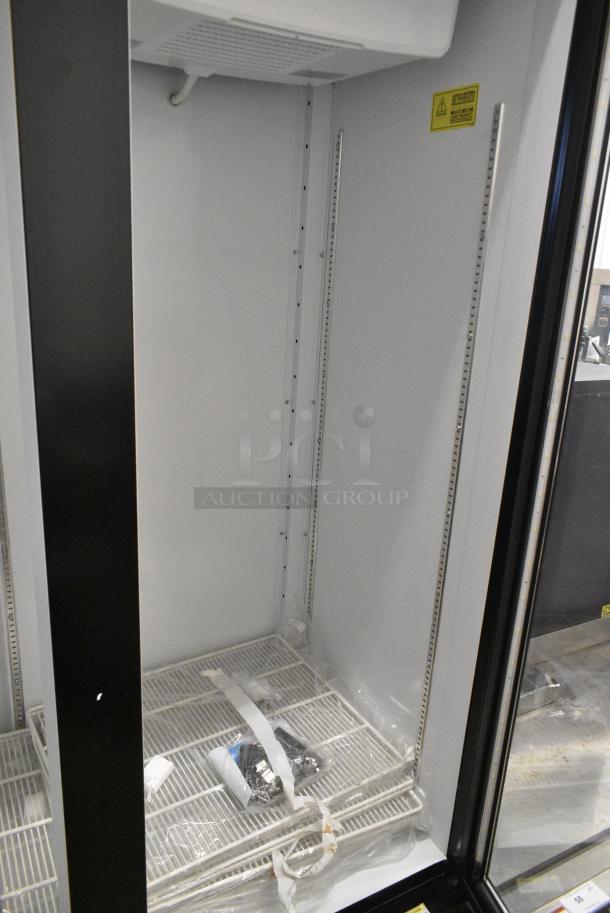 BRAND NEW SCRATCH AND DENT! Beverage Air MT53-1 B Metal Commercial 54" Marketeer Series Black Refrigerated Glass Door Merchandiser with LED Lighting. 115 Volts, 1 Phase. Tested and Working! - Image 5 of 7