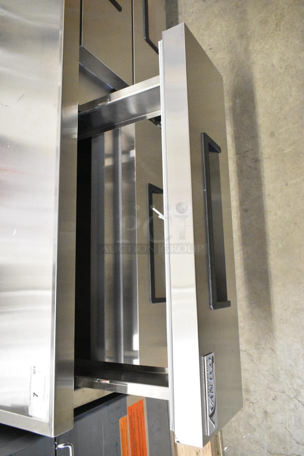 BRAND NEW SCRATCH AND DENT! 2024 Avantco 178CBE72HC Stainless Steel Commercial 4 Drawer Refrigerated Chef Base on Commercial Casters. 115 Volts, 1 Phase. Tested and Working! - Image 3 of 9