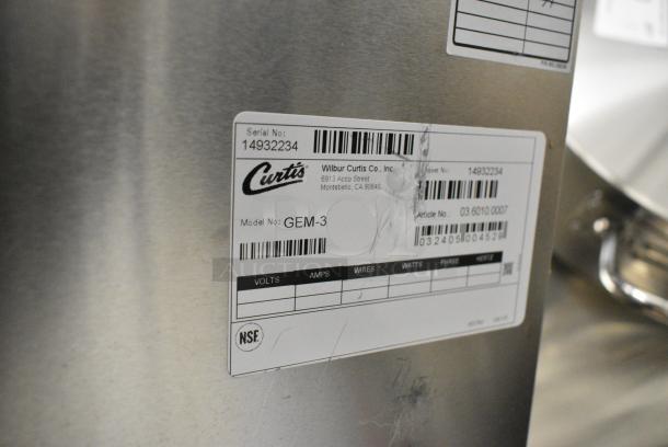 BRAND NEW SCRATCH AND DENT! Curtis GEMTS10A1000 Stainless Steel Commercial Countertop Double Coffee Machine w/ Hot Water Dispenser, 2 Satellites and 2 Poly Brew Baskets. 220 Volts, 1 Phase. - Image 9 of 11