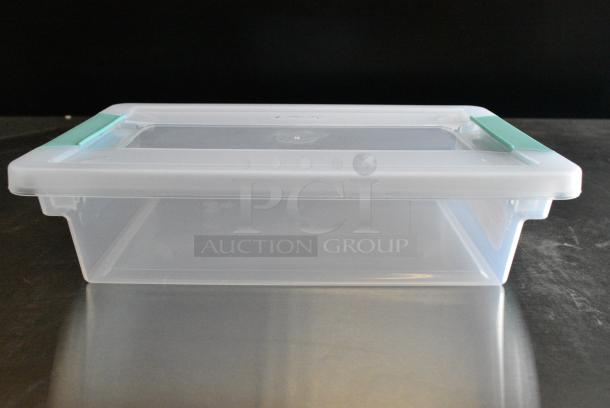 6 BRAND NEW SCRATCH AND DENT! Sterilite 1961LAB86 Clear Poly Small Clip Box. 11"x6-5/8"x2-3/4". 6 Times Your Bid! - Image 2 of 6