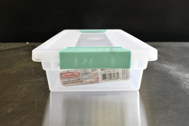 6 BRAND NEW SCRATCH AND DENT! Sterilite 1961LAB86 Clear Poly Small Clip Box. 11"x6-5/8"x2-3/4". 6 Times Your Bid! - Image 3 of 6