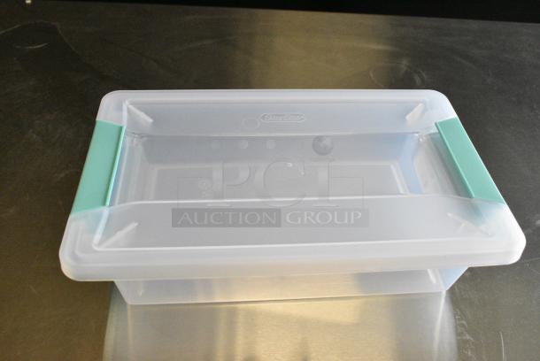 6 BRAND NEW SCRATCH AND DENT! Sterilite 1961LAB86 Clear Poly Small Clip Box. 11"x6-5/8"x2-3/4". 6 Times Your Bid! - Image 4 of 6