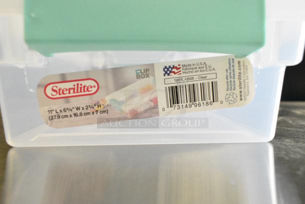 6 BRAND NEW SCRATCH AND DENT! Sterilite 1961LAB86 Clear Poly Small Clip Box. 11"x6-5/8"x2-3/4". 6 Times Your Bid! - Image 6 of 6