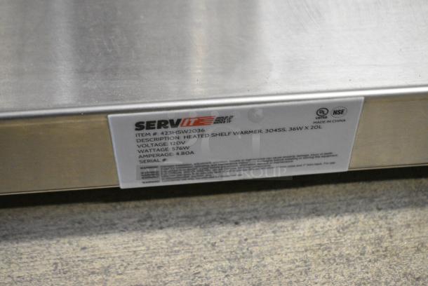 BRAND NEW SCRATCH AND DENT! ServIt 423HSW2036 36" Stainless Steel Heated Shelf Warmer. 120 Volts, 1 Phase. Tested and Working! - Image 6 of 6