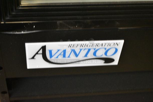 BRAND NEW SCRATCH AND DENT! 2023 Avantco 178GDC23HCB 28 3/8" Black Customizable Swing Glass Door Merchandiser Refrigerator with LED Lighting and Poly Coated Racks on Commercial Casters. 115 Volts, 1 Phase. Tested and Working! - Image 2 of 10