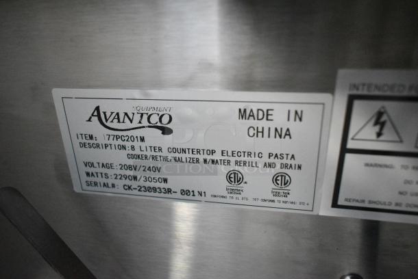BRAND NEW SCRATCH AND DENT! 2023 Avantco 177PC201M Stainless Steel 2.1 Gallon / 8 Liter Electric Countertop Pasta Cooker / Rethermalizer. 208/240 Volts, 1 Phase. - Image 6 of 6