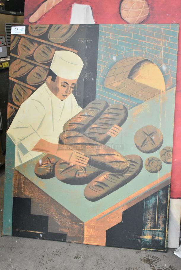 2 Chef w/ Bread Loaves Pictures. 2 Times Your Bid! - Image 2 of 3