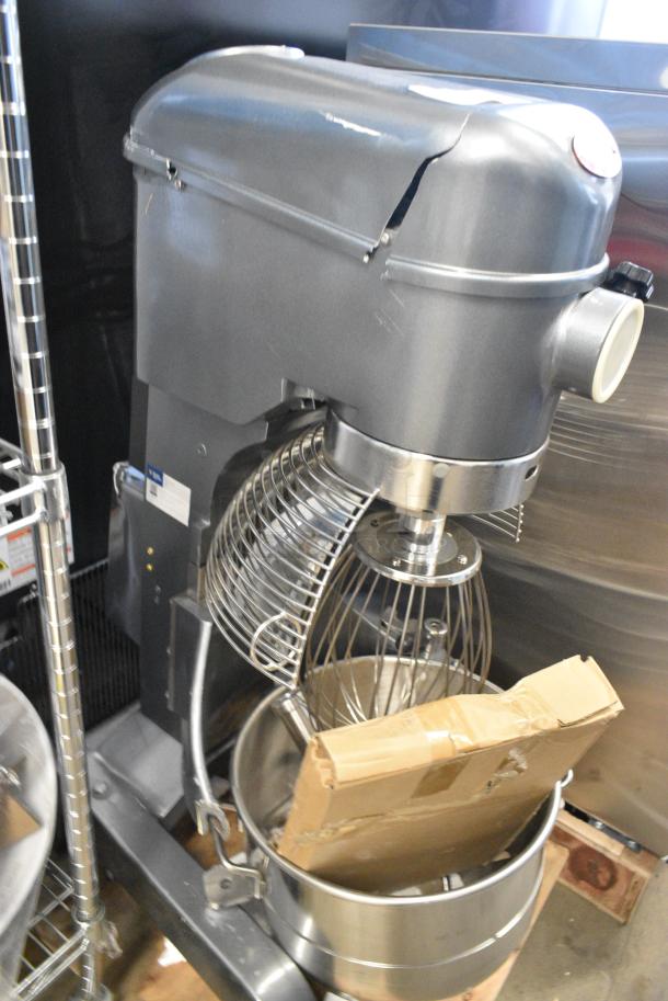 BRAND NEW SCRATCH AND DENT! Avantco 177MX30H Metal Commercial 30 Qt. Planetary Floor Mixer w/ Stainless Steel Mixing Bowl, Bowl Guard, Whisk, Paddle and Dough Hook Attachments. 120 Volts, 1 Phase. Tested and Does Not Power On - Image 7 of 11