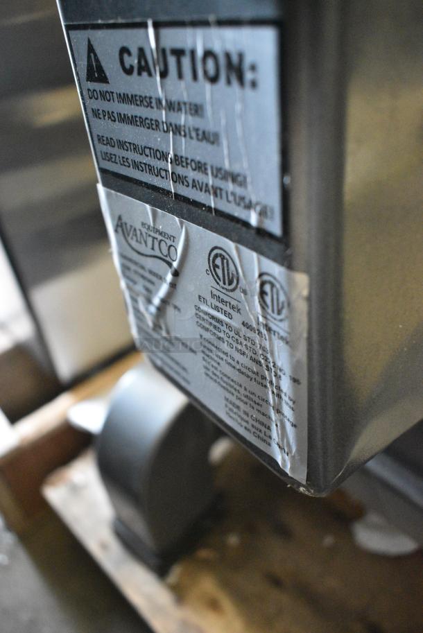 BRAND NEW SCRATCH AND DENT! Avantco 177MX30H Metal Commercial 30 Qt. Planetary Floor Mixer w/ Stainless Steel Mixing Bowl, Bowl Guard, Whisk, Paddle and Dough Hook Attachments. 120 Volts, 1 Phase. Tested and Does Not Power On - Image 10 of 11