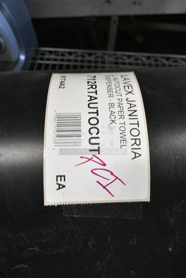 BRAND NEW SCRATCH AND DENT! Lavex 712RTAUTOCUT Translucent Black Auto-Cut Hands Free Paper Towel Dispenser - Image 4 of 4