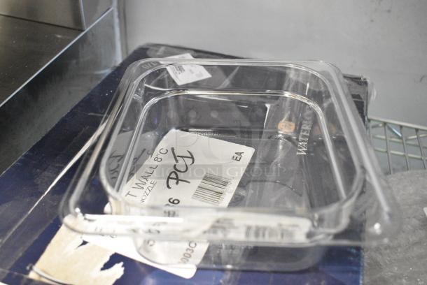 4 BRAND NEW SCRATCH AND DENT! Box of 6 Cambro 62CW135 Camwear 1/6 Size Clear Polycarbonate Food Pan - 2 1/2" Deep. 4 Times Your Bid! - Image 3 of 6