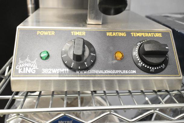 BRAND NEW SCRATCH AND DENT! 2023 Carnival King 382WSM11 Non-Stick Single Waffle Maker with Timer. 120 Volts, 1 Phase. Tested and Working! - Image 3 of 6