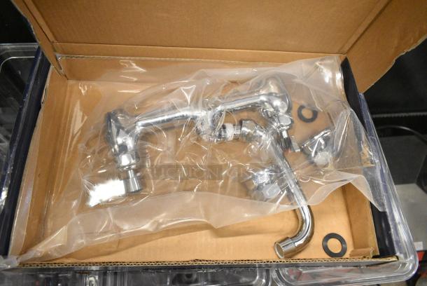 BRAND NEW SCRATCH AND DENT! 750FW86 Waterloo Wall-Mounted Faucet with 8" Centers and 6" Swing Spout - Image 1 of 4