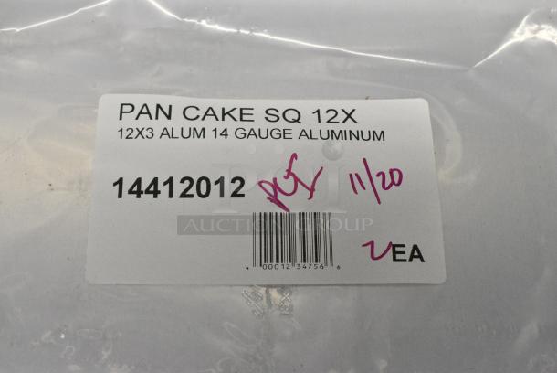 2 BRAND NEW SCRATCH AND DENT! 14412012 Ateco 12012 12" x 12" x 3" Aluminum Square Straight-Sided Cake Pan. 2 Times Your Bid! - Image 4 of 4