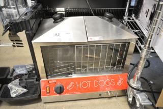 BRAND NEW SCRATCH AND DENT! Avantco 177HDS100 100 Dog / 48 Bun Hot Dog Steamer / Merchandiser. 120 Volts, 1 Phase. Tested and Powers On But Does Not Get Warm