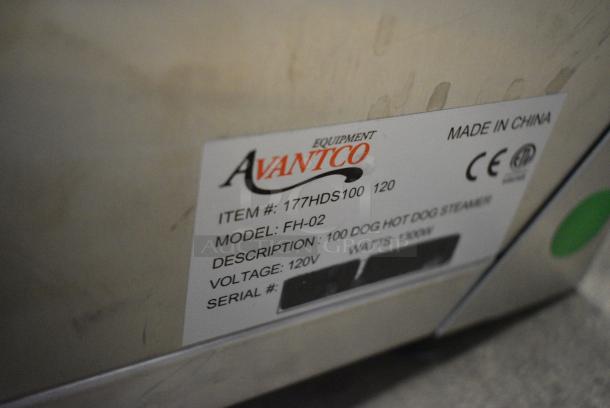 BRAND NEW SCRATCH AND DENT! Avantco 177HDS100 100 Dog / 48 Bun Hot Dog Steamer / Merchandiser. 120 Volts, 1 Phase. Tested and Powers On But Does Not Get Warm - Image 7 of 7