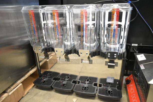BRAND NEW SCRATCH AND DENT! 2024 Carnival King 382RBD5G4 Stainless Steel Quadruple 5 Gallon Bowl Refrigerated Beverage Dispenser. 120 Volts, 1 Phase. Tested and Working! - Image 1 of 7