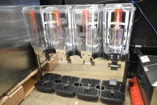 BRAND NEW SCRATCH AND DENT! 2024 Carnival King 382RBD5G4 Stainless Steel Quadruple 5 Gallon Bowl Refrigerated Beverage Dispenser. 120 Volts, 1 Phase. Tested and Working!