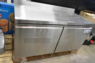 BRAND NEW SCRATCH AND DENT! 2023 Avantco 178SSWT60RHC 60" Two Door Worktop Refrigerator with 3 1/2" Backsplash. 115 Volts, 1 Phase. Tested and Working!