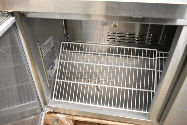 BRAND NEW SCRATCH AND DENT! 2023 Avantco 178SSWT60RHC 60" Two Door Worktop Refrigerator with 3 1/2" Backsplash. 115 Volts, 1 Phase. Tested and Working! - Image 3 of 5