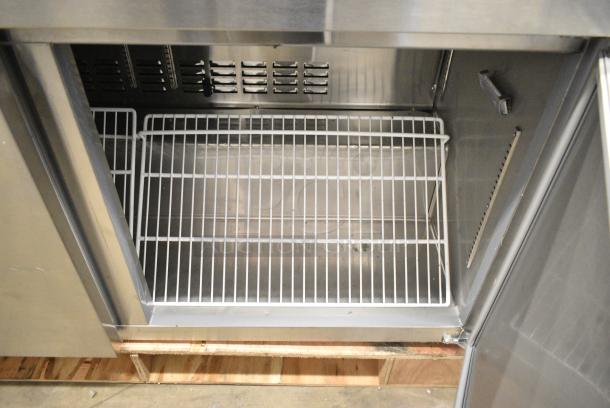 BRAND NEW SCRATCH AND DENT! 2023 Avantco 178SSWT60RHC 60" Two Door Worktop Refrigerator with 3 1/2" Backsplash. 115 Volts, 1 Phase. Tested and Working! - Image 4 of 5