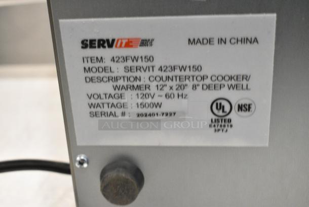 BRAND NEW SCRATCH AND DENT! 2024 ServIt 423FW150 12" x 20" Full Size Electric Countertop Food Warmer with Digital Controls. 120 Volts, 1 Phase. Tested and Working! - Image 6 of 6