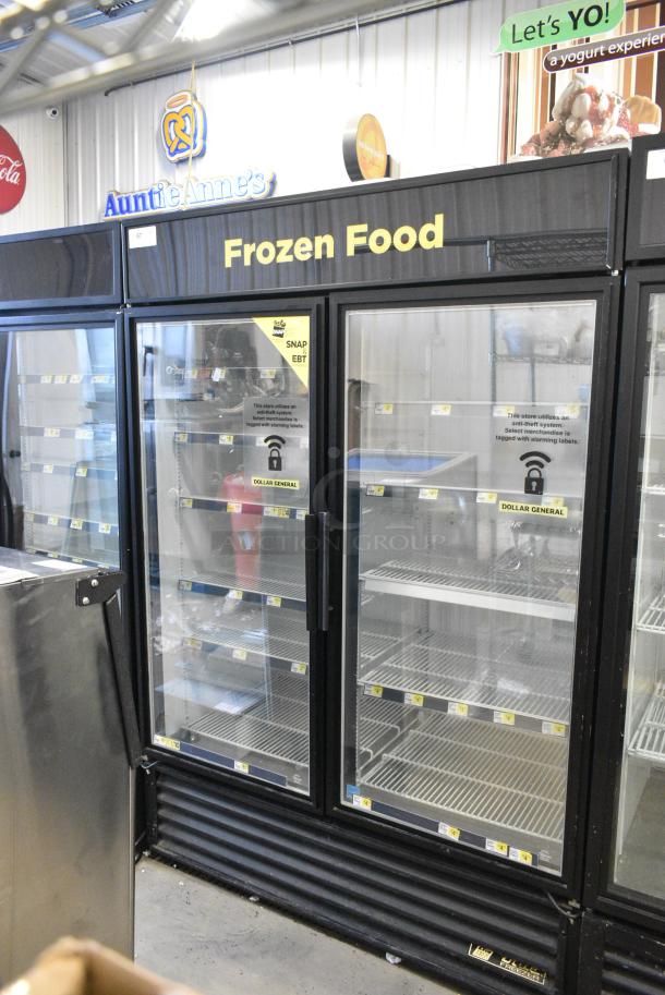 True GDM-49F-HC Metal Commercial 2 Door Reach In Freezer Merchandiser w/ Poly Coated Racks. 115/208-230 Volts, 1 Phase. Tested and Working! - Image 1 of 5
