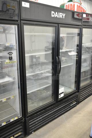 2019 True GDM-49-LD Metal Commercial 2 Door Reach In Cooler Merchandiser w/ Poly Coated Racks. 115 Volts, 1 Phase. Tested and Working!