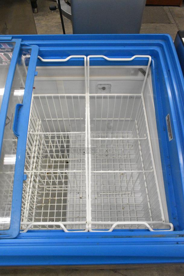 AHT Metal Commercial Chest Freezer Merchandiser on Commercial Casters. 115 Volts, 1 Phase. Tested and Working! - Image 2 of 5