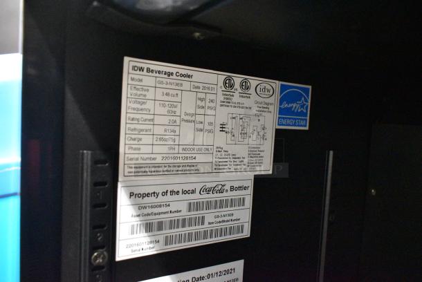 IDW GS-3-N13EB Metal Mini Cooler Merchandiser. 115 Volts, 1 Phase. Tested and Powers On But Does Not Get Cold - Image 3 of 3