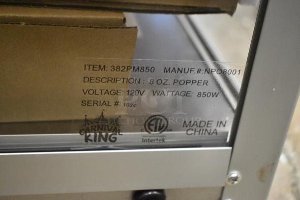 BRAND NEW SCRATCH AND DENT! Carnival King 382PM850 8 oz. Commercial Popcorn Machine / Popper. 120 Volts, 1 Phase. Tested and Working! - Image 6 of 6