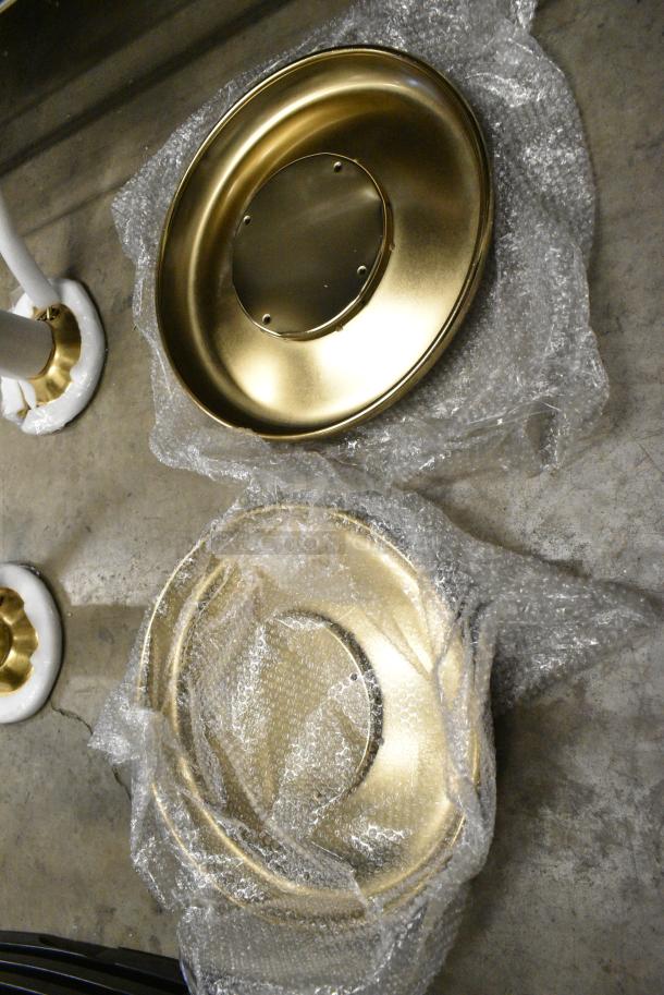 BRAND NEW SCRATCH AND DENT! Lot of Gold Finish Metal Stool Pieces. - Image 5 of 6