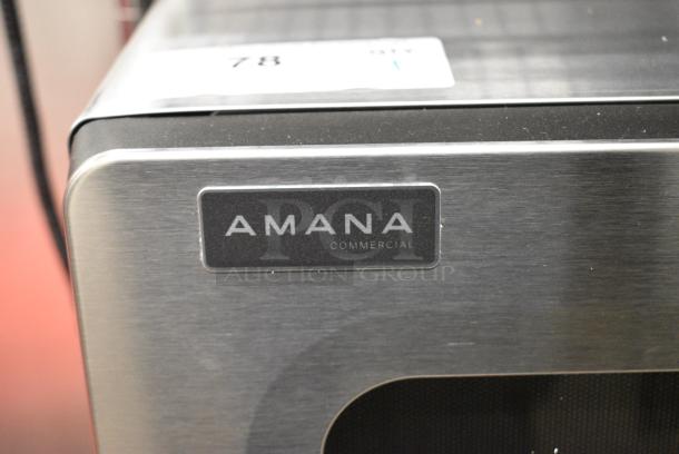 BRAND NEW SCRATCH AND DENT! 2024 Amana RMS10TSA Stainless Steel Commercial Microwave with Push Button Controls. 120 Volts, 1 Phase. - Image 2 of 6