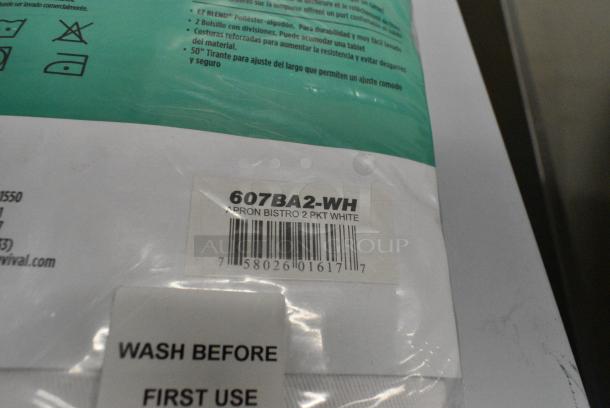 7 BRAND NEW SCRATCH AND DENT! Items Including 51001919245 T&S 019192-45 18" Flexible Stainless Steel Supply Hose with 1/2" NPSM Male Inlets, 407AD12 Choice #16 Aluminum Green Ice Cream Scoop / Dipper - 2.5 oz., 169HS1201S Henry Segal Men's Customizable Black Long Sleeve Band Collar Dress Shirt - S, 607BA2-BK Chef Revival Black Poly-Cotton Customizable Bistro Apron with 2 Pockets - 34" x 28", Chef Revival White Poly-Cotton Customizable Bistro Apron with 2 Pockets - 34" x 28", Metal Colander. 7 Times Your Bid! - Image 8 of 10