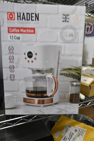 BRAND NEW SCRATCH AND DENT! Haden 75092 12-Cup Programmable Coffee Machine. 120 Volts, 1 Phase.