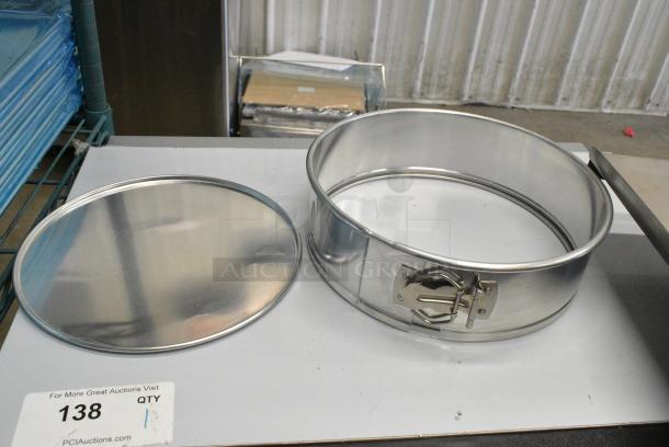 9 BRAND NEW SCRATCH AND DENT! Choice 407SFPANA10 10" x 3" Natural Finish Aluminum Springform Cake Pan. 9 Times Your Bid! - Image 2 of 5
