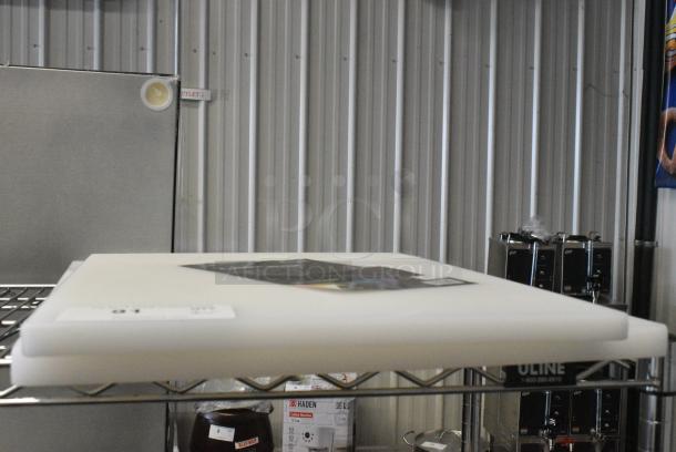 2 BRAND NEW SCRATCH AND DENT! Items Including 407201575WH Choice 20" x 15" x 3/4" White Polyethylene Cutting Board and 40724181WH Choice 24" x 18" x 1" White Polyethylene Cutting Board. 2 Times Your Bid! - Image 2 of 5