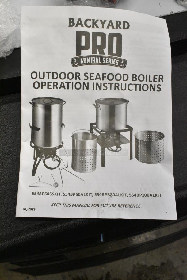 BRAND NEW SCRATCH AND DENT! Backyard Pro Admiral Series 60 Qt. Aluminum Outdoor Seafood Boiler / Steamer Kit - 110,000 BTU. - Image 6 of 6