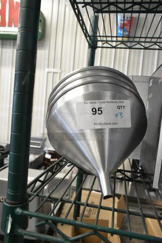 3 BRAND NEW SCRATCH AND DENT! Metal Funnel. 3 Times Your Bid!