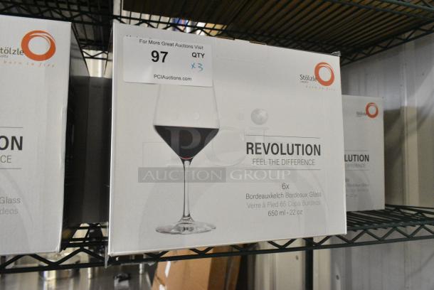 3 BRAND NEW SCRATCH AND DENT! Stolzle Lausitz Revolution Bordeaux Glasses. 3 Times Your Bid! - Image 3 of 6