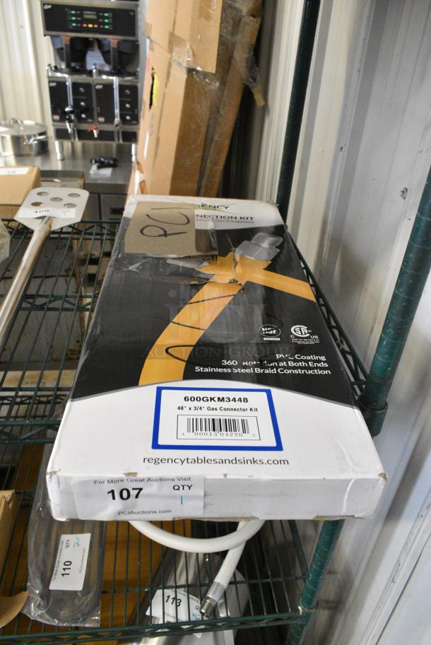 BRAND NEW SCRATCH AND DENT! Regency 600GKM3448 48" Mobile Gas Connector Hose Kit with 2 Elbows, Full Port Valve, Restraining Device, and Quick Disconnect - 3/4" - Image 4 of 4