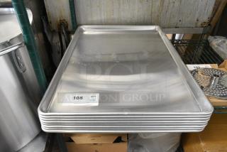 8 BRAND NEW SCRATCH AND DENT! Bakers Lane 176BUNFL16US USA Full Size Wire in Rim Aluminum Sheet Pan (16 Gauge, 18" x 26"). 8 Times Your Bid!