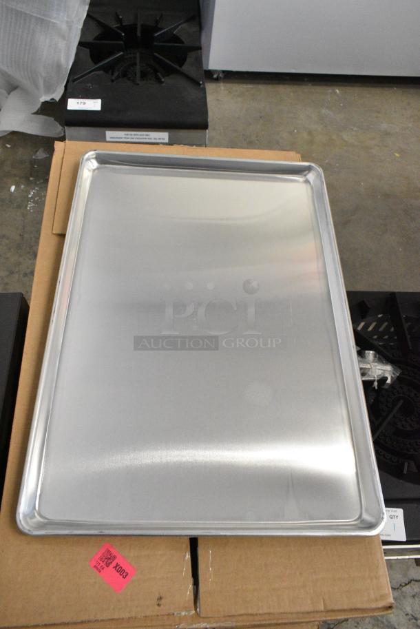 8 BRAND NEW SCRATCH AND DENT! Bakers Lane 176BUNFL16US USA Full Size Wire in Rim Aluminum Sheet Pan (16 Gauge, 18" x 26"). 8 Times Your Bid! - Image 2 of 5
