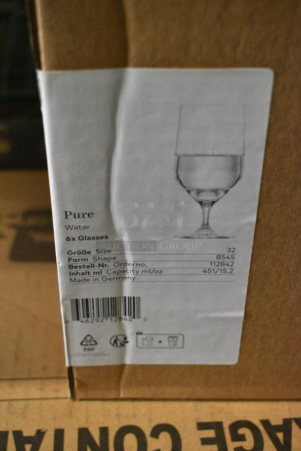 BRAND NEW SCRATCH AND DENT! Box of 4 Pure 112842 Stemmed Water Glasses. - Image 5 of 5