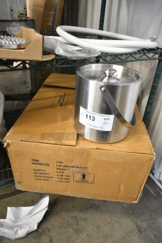 BRAND NEW SCRATCH AND DENT! Box of 6 71407 Stainless Steel 3qt Doublewall Linea Ice Bucket