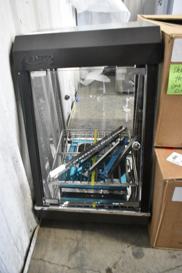 BRAND NEW SCRATCH AND DENT! Avantco HDC-13 13" Self/Full Service 3 Shelf Countertop Heated Display Case with Hinged Doors. 120 Volts, 1 Phase. Tested and Does Not Power On - Image 1 of 7