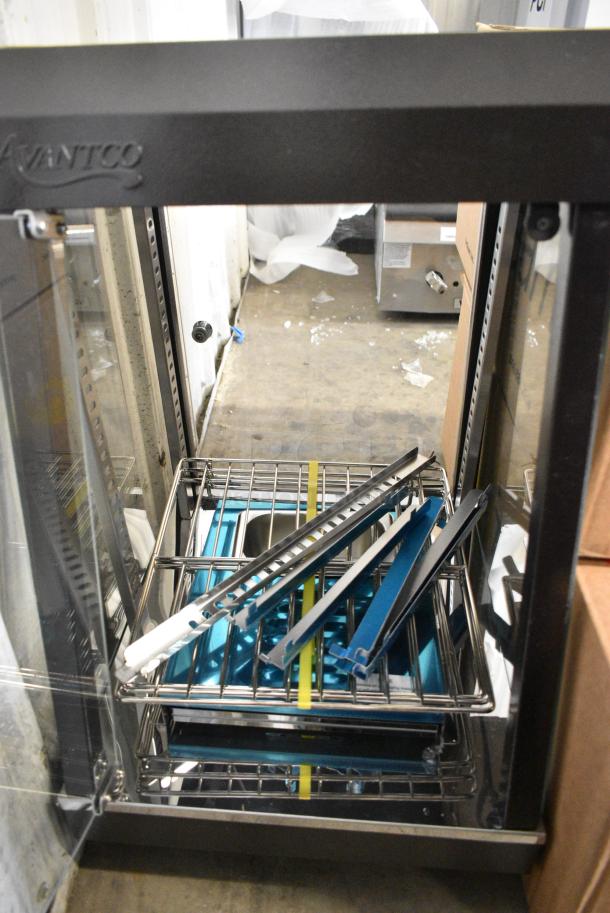 BRAND NEW SCRATCH AND DENT! Avantco HDC-13 13" Self/Full Service 3 Shelf Countertop Heated Display Case with Hinged Doors. 120 Volts, 1 Phase. Tested and Does Not Power On - Image 3 of 7
